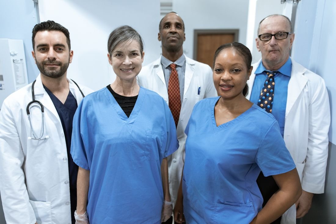 Healthcare professionals working together